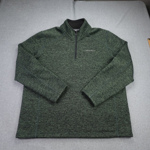 Eddie Bauer Other - Eddie Bauer Sweater Mens XXL‎ Green Marled 1/4 Zip Fleece Pullover Mock Neck
